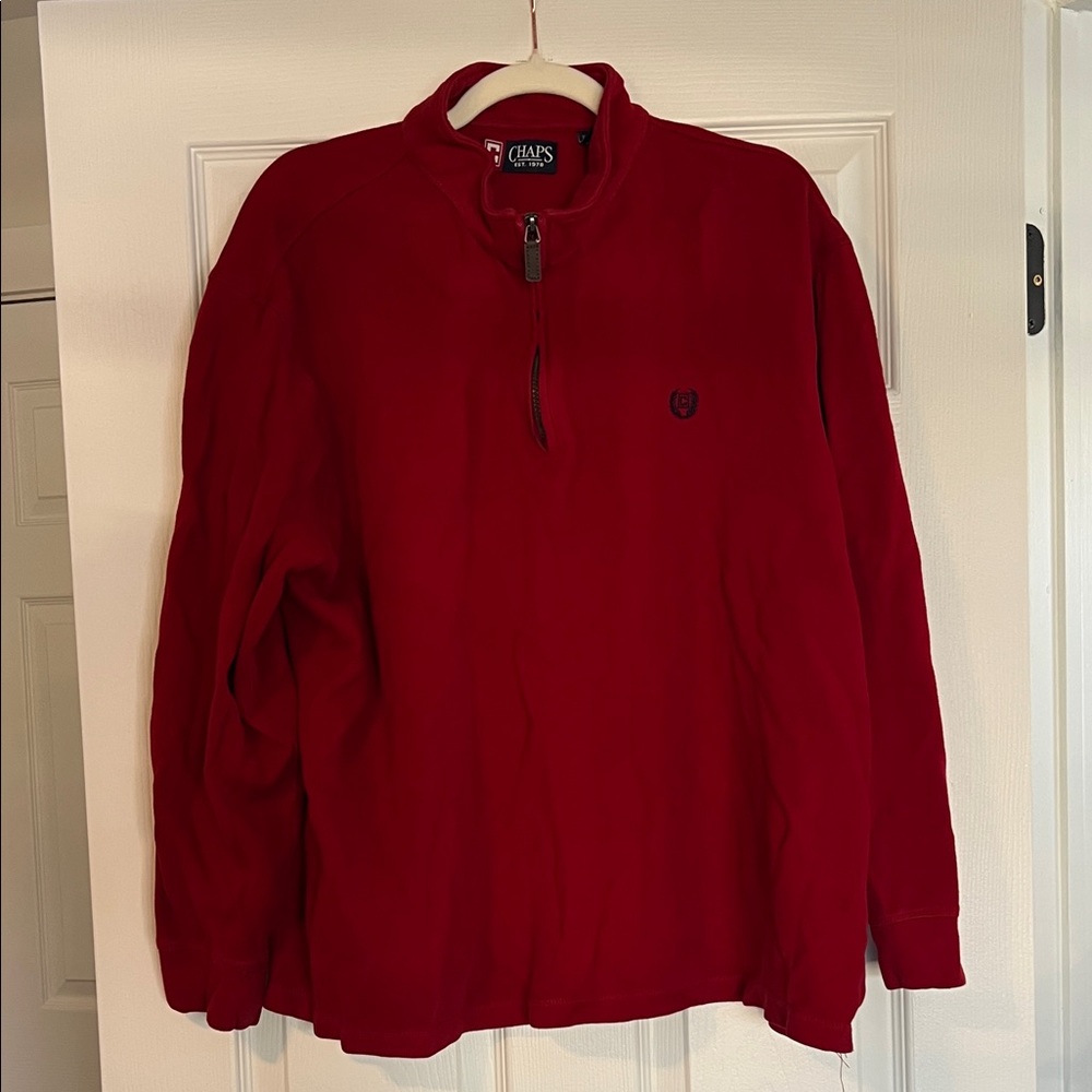 Chaps Men's Red Quarter-Zip Sweater